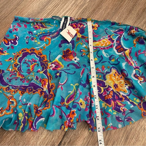 Vtg Y2K Ralph Lauren Swim Tie Skirt Cover Up Women’s Med Blue Floral Mesh Beach - Picture 6 of 8